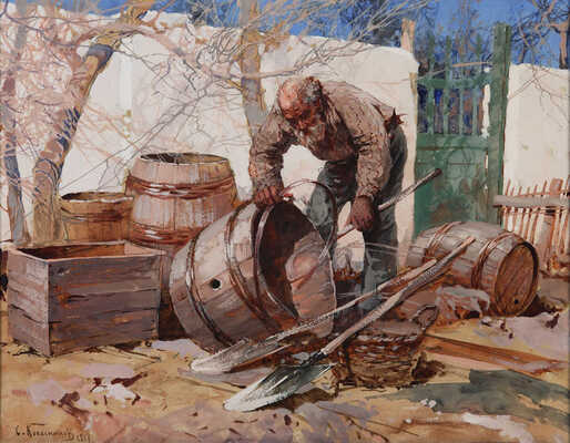 Колесников Степан Фёдорович. Весенние работы